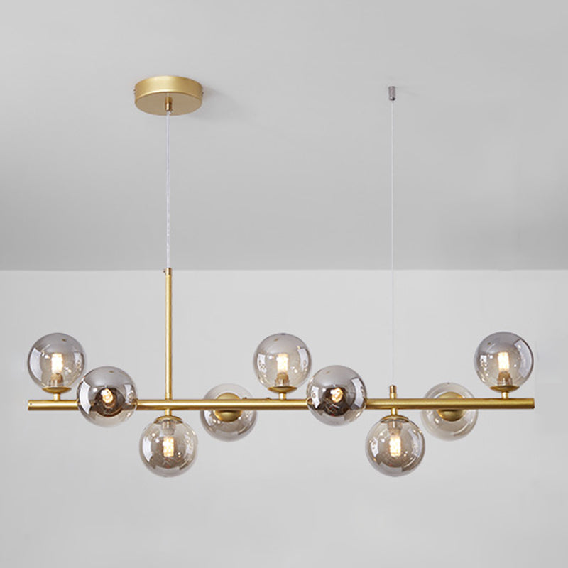 Modern Style Spherical Shape Island Lights Clear Glass Pendant Light Fixtures