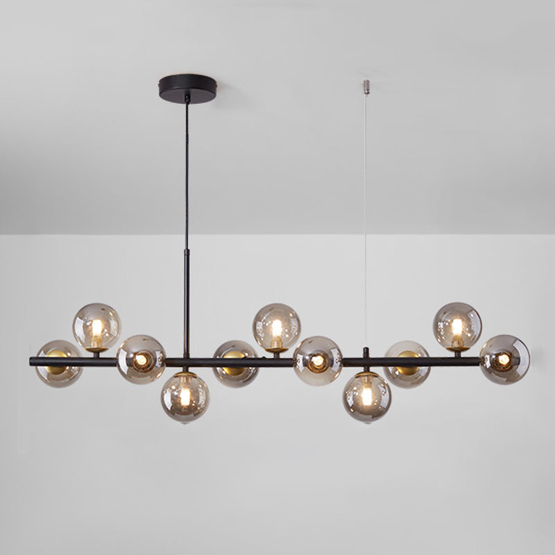 Modern Style Spherical Shape Island Lights Clear Glass Pendant Light Fixtures