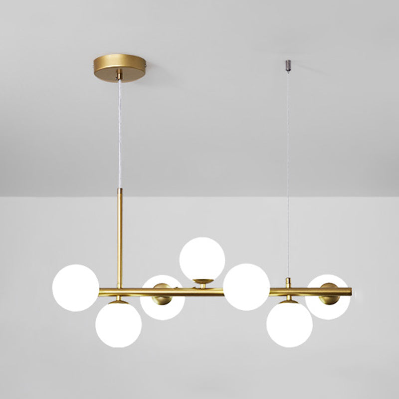 Modern Style Spherical Shape Island Lights Clear Glass Pendant Light Fixtures