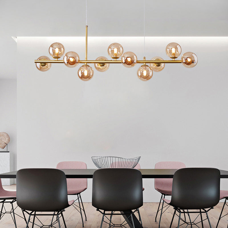 Modern Style Spherical Shape Island Lights Clear Glass Pendant Light Fixtures