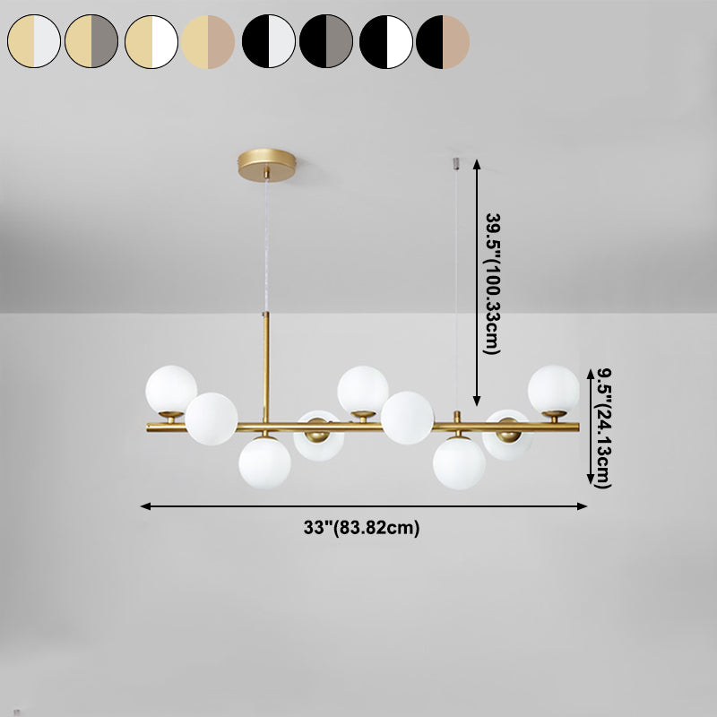 Modern Style Spherical Shape Island Lights Clear Glass Pendant Light Fixtures