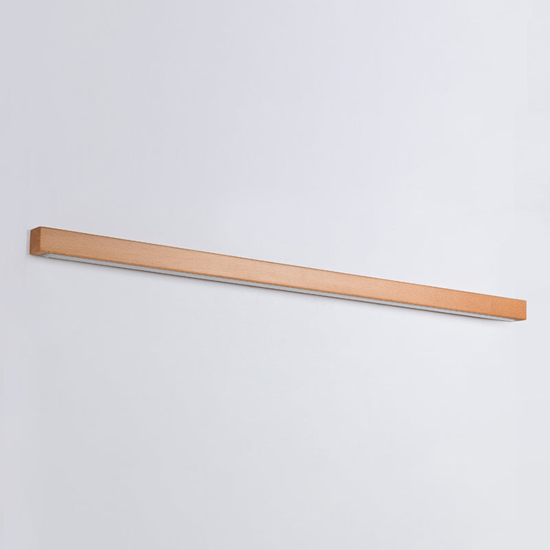 Wood Linear Wall Lighting Modern Style 1-Light Wall Mounted Light Fixture in Brown
