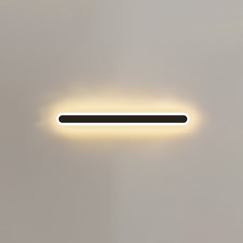 Iluminación de pared de sombra lineal de metal Estilo simple simple 1 luz de pared de pared lámpara de luz