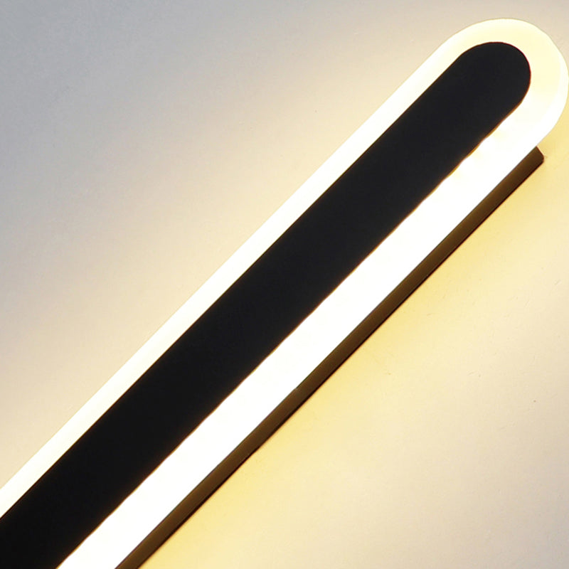 Iluminación de pared de sombra lineal de metal Estilo simple simple 1 luz de pared de pared lámpara de luz