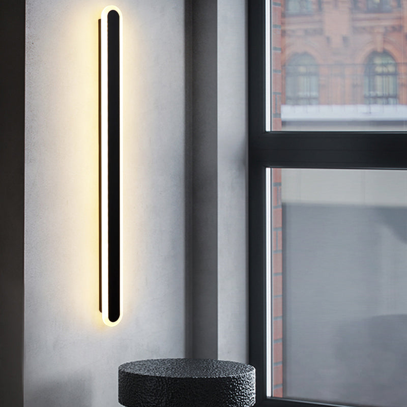 Iluminación de pared de sombra lineal de metal Estilo simple simple 1 luz de pared de pared lámpara de luz