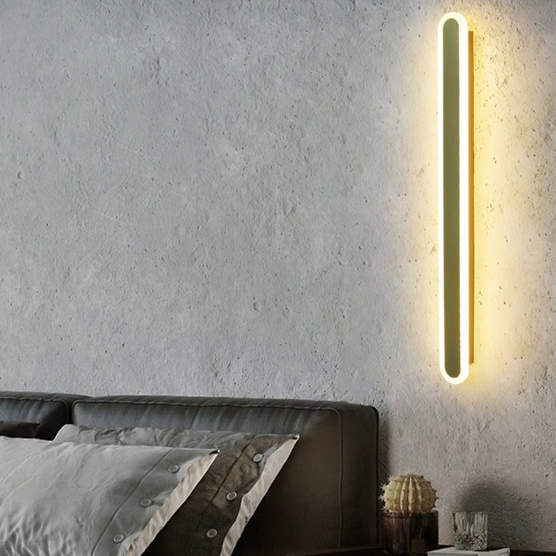 Iluminación de pared de sombra lineal de metal Estilo simple simple 1 luz de pared de pared lámpara de luz