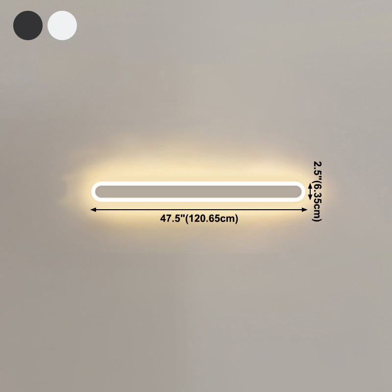 Iluminación de pared de sombra lineal de metal Estilo simple simple 1 luz de pared de pared lámpara de luz