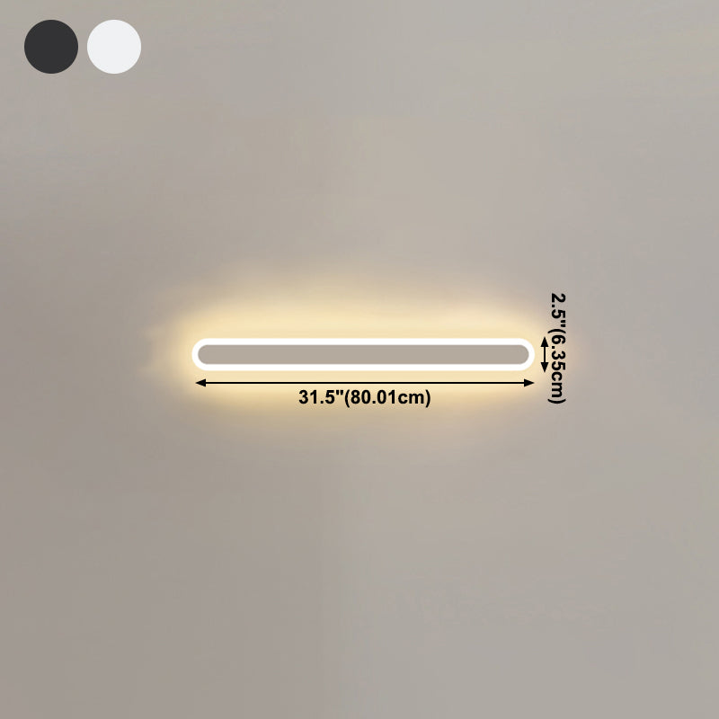 Iluminación de pared de sombra lineal de metal Estilo simple simple 1 luz de pared de pared lámpara de luz