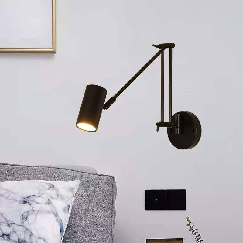 Metal Geometric Swing Arm Wall Lighting Modern 1-Light Wall Mounted Light Fixture