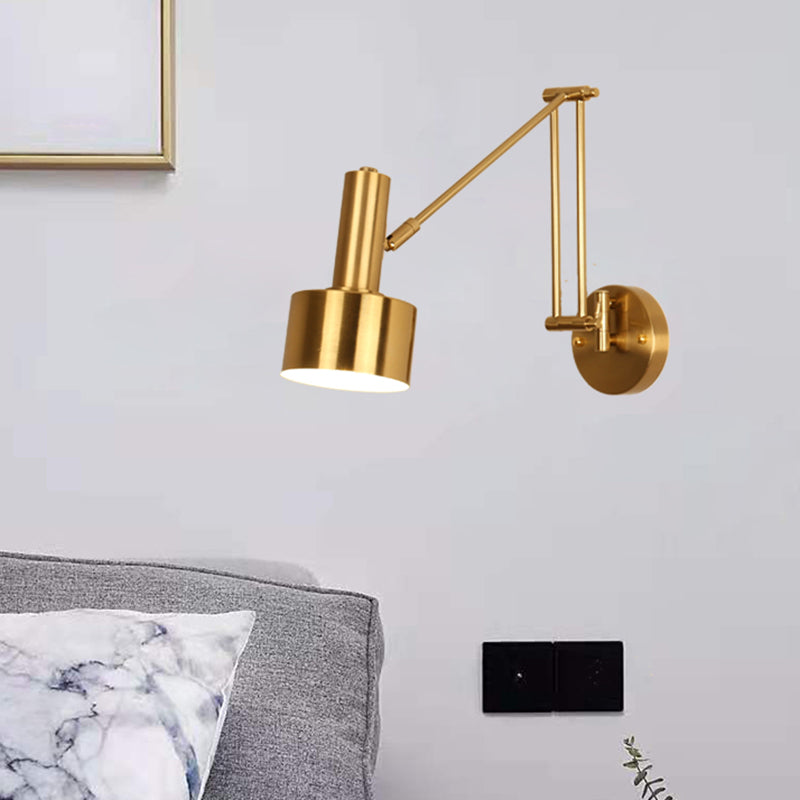 Metal Geometric Swing Arm Wall Lighting Modern 1-Light Wall Mounted Light Fixture
