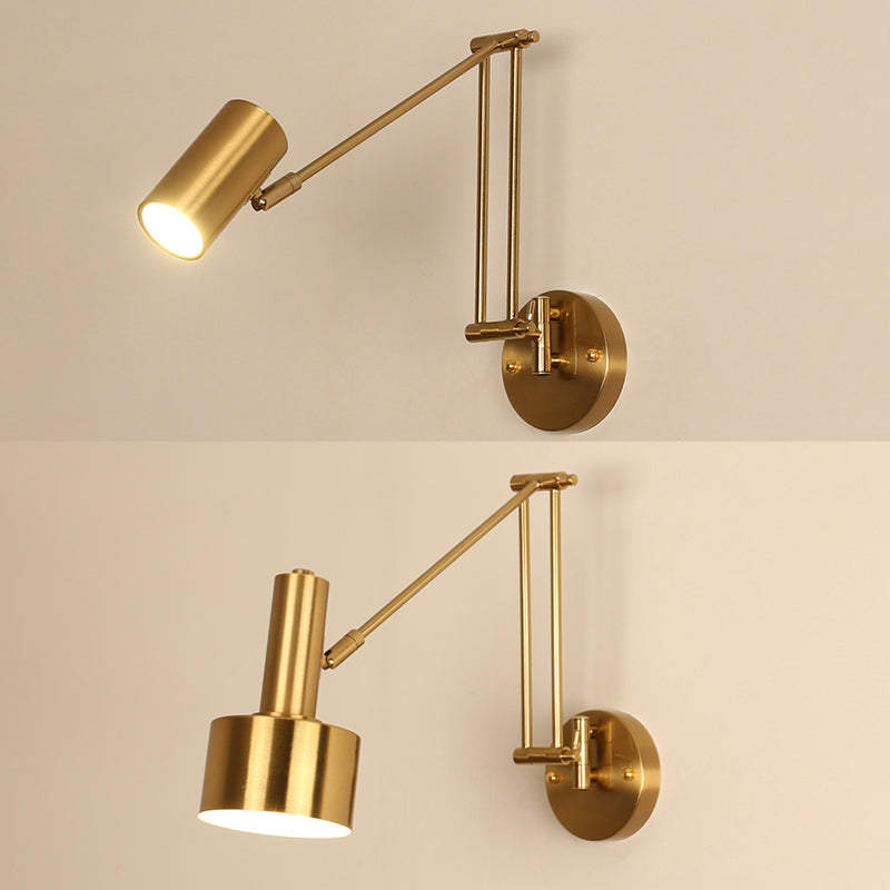 Metal Geometric Swing Arm Wall Lighting Modern 1-Light Wall Mounted Light Fixture