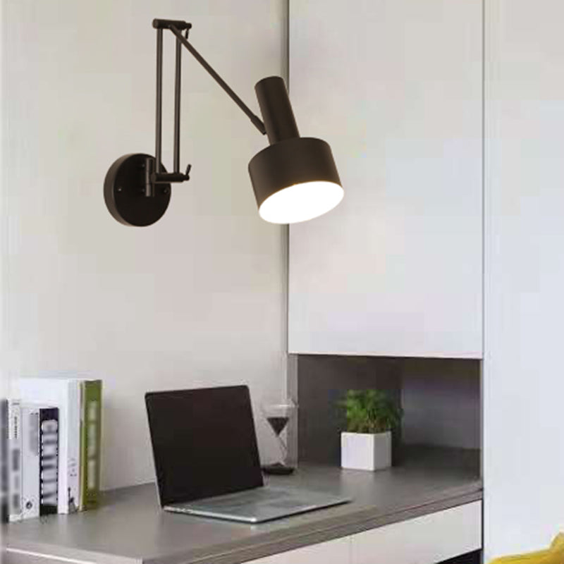 Metal Geometric Swing Arm Wall Lighting Modern 1-Light Wall Mounted Light Fixture