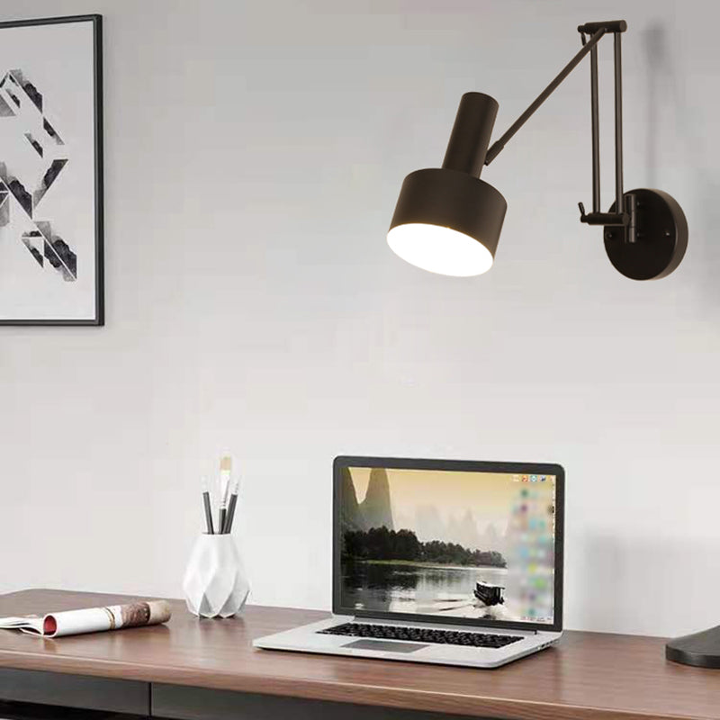Metal Geometric Swing Arm Wall Lighting Modern 1-Light Wall Mounted Light Fixture