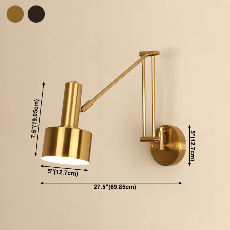 Metal Geometric Swing Arm Wall Lighting Modern 1-Light Wall Mounted Light Fixture
