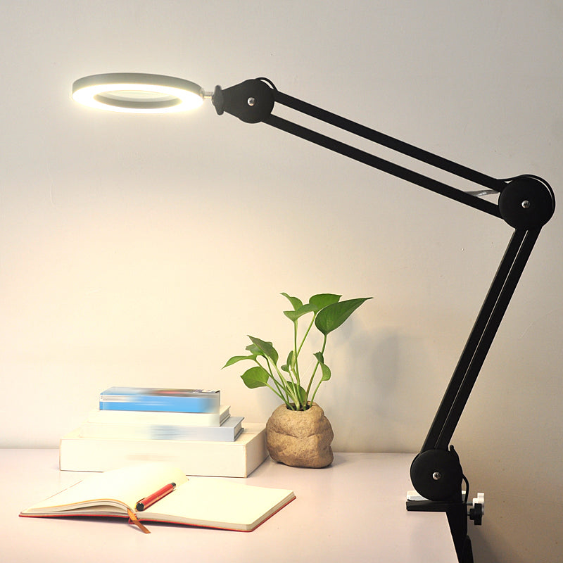 Circle Night Table Lamp Modern Style Metal One Light Nightstand Lamp