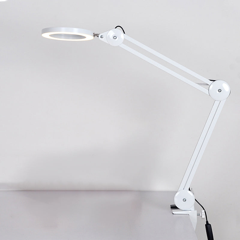 Circle Night Table Lamp Modern Style Metal One Light Nightstand Lamp