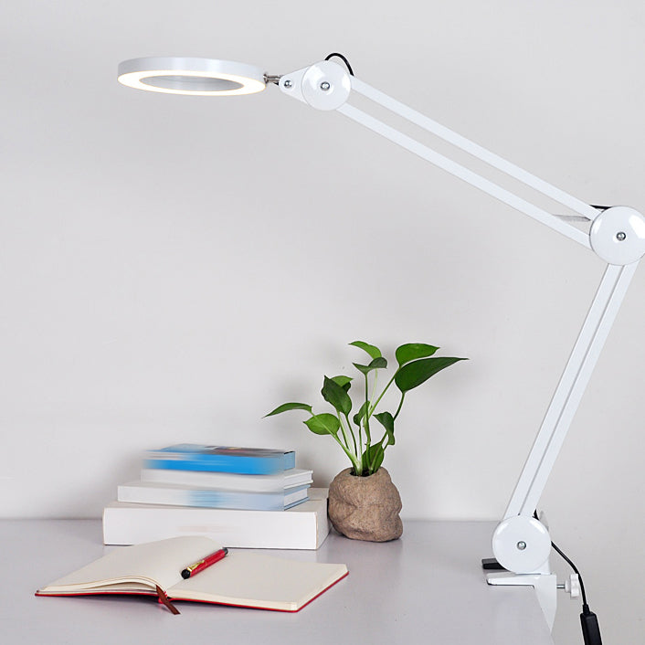 Circle Night Table Lamp Modern Style Metal One Light Nightstand Lamp