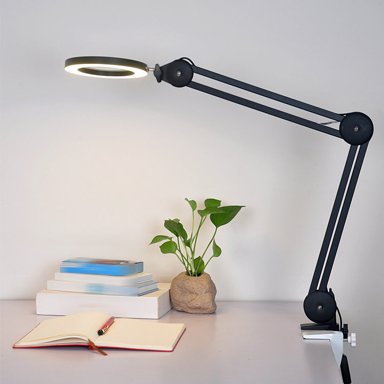 Circle Night Table Lamp Modern Style Metal One Light Nightstand Lamp