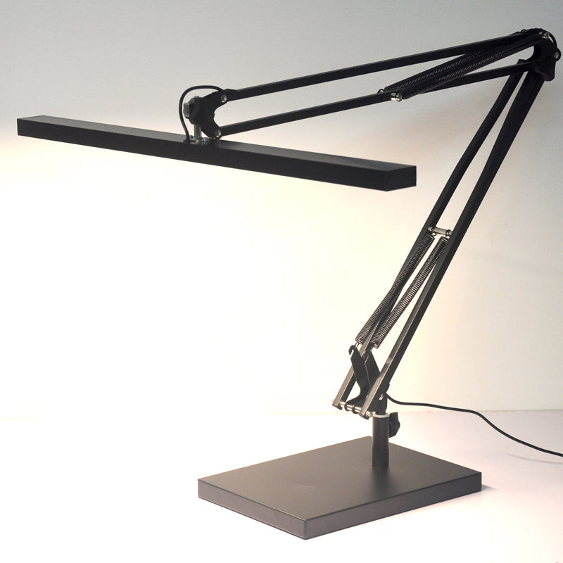 Linear Night Table Lamp Modern Style Metal 1 Light Nightstand Lamp in Black