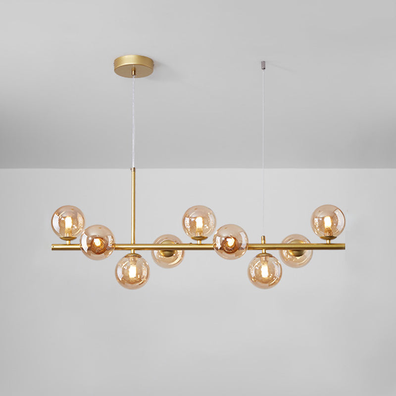 Modern Style Spherical Shape Island Lights Clear Glass Island Lighting