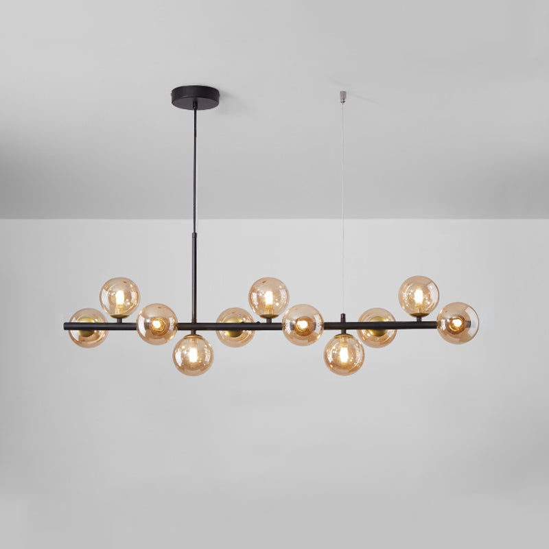 Modern Style Spherical Shape Island Lights Clear Glass Island Lighting