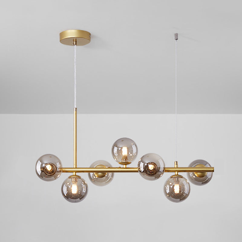 Modern Style Spherical Shape Island Lights Clear Glass Island Lighting