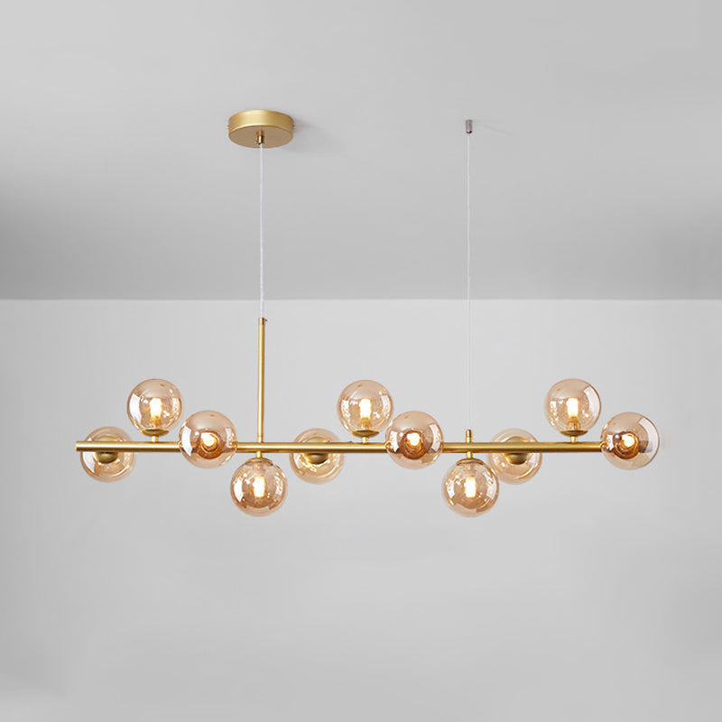 Modern Style Spherical Shape Island Lights Clear Glass Island Lighting