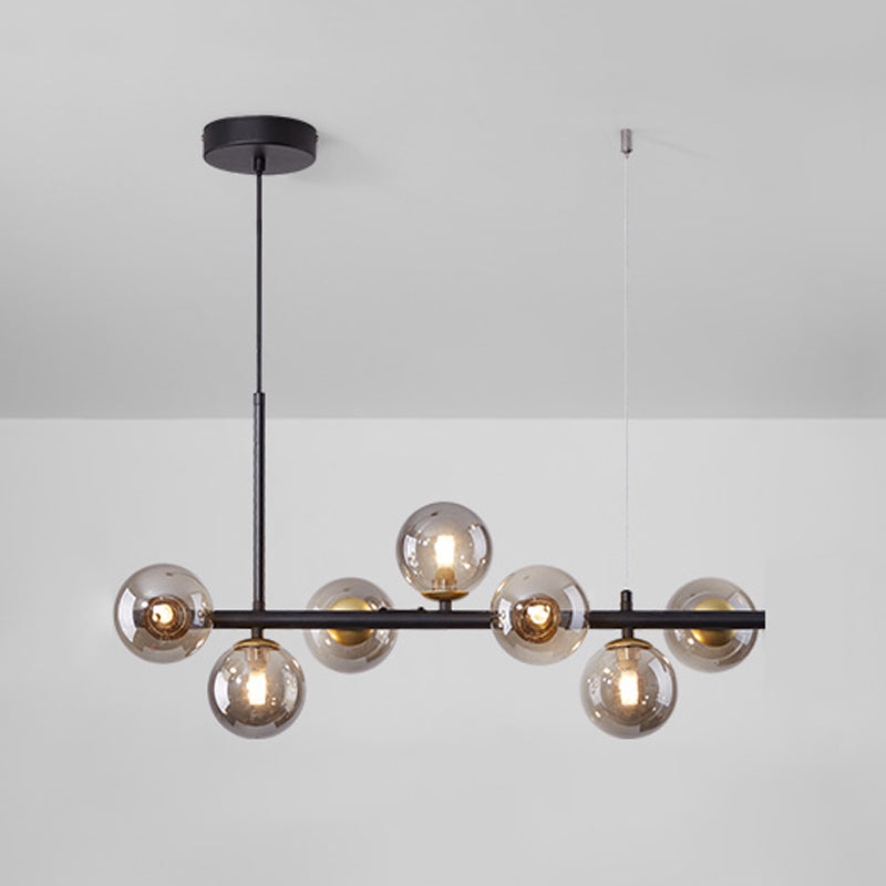 Modern Style Spherical Shape Island Lights Clear Glass Island Lighting