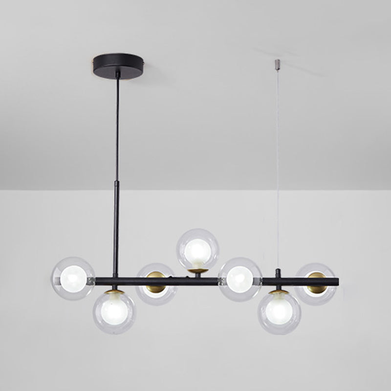 Modern Style Spherical Shape Island Lights Clear Glass Island Lighting