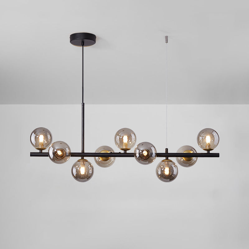 Modern Style Spherical Shape Island Lights Clear Glass Island Lighting