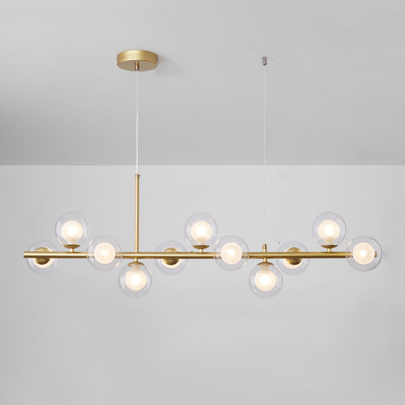 Modern Style Spherical Shape Island Lights Clear Glass Island Lighting