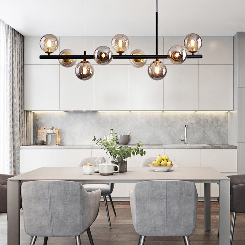 Modern Style Spherical Shape Island Lights Clear Glass Island Lighting