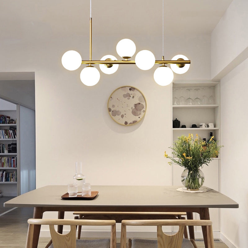 Modern Style Spherical Shape Island Lights Clear Glass Island Lighting