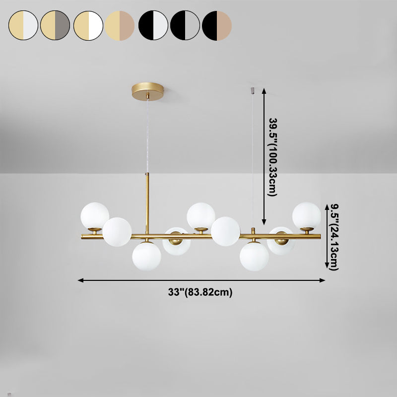 Modern Style Spherical Shape Island Lights Clear Glass Island Lighting