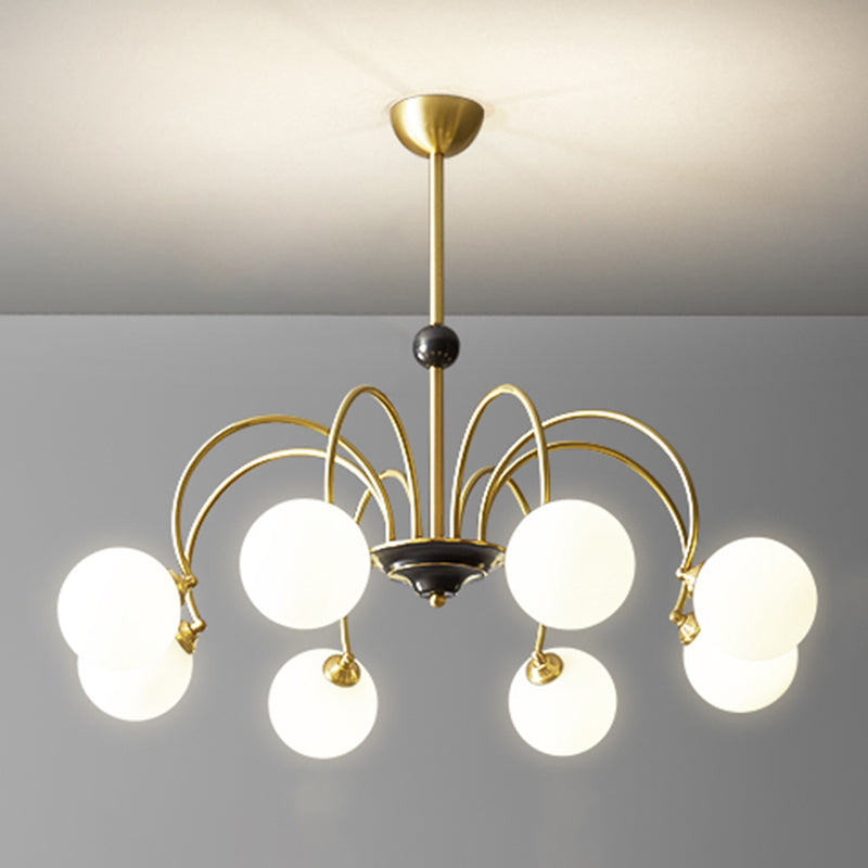 Glass Bronze Chandelier in Modern Luxury Style Copper Globe Hanging Lamp for Interior Spaces