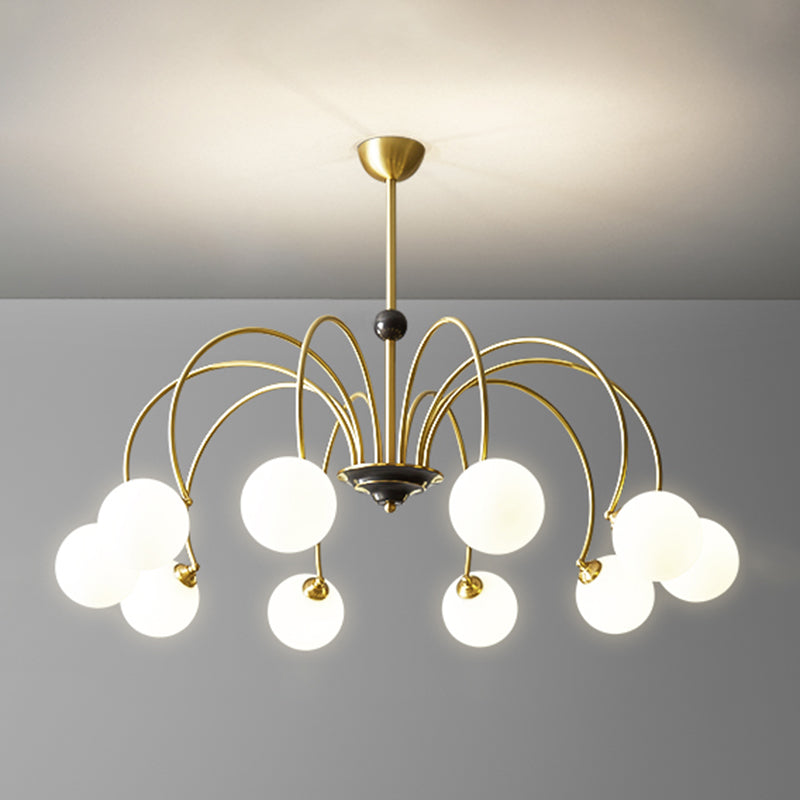 Glass Bronze Chandelier in Modern Luxury Style Copper Globe Hanging Lamp for Interior Spaces