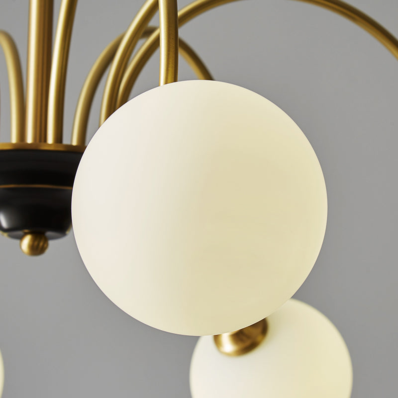 Glass Bronze Chandelier in Modern Luxury Style Copper Globe Hanging Lamp for Interior Spaces