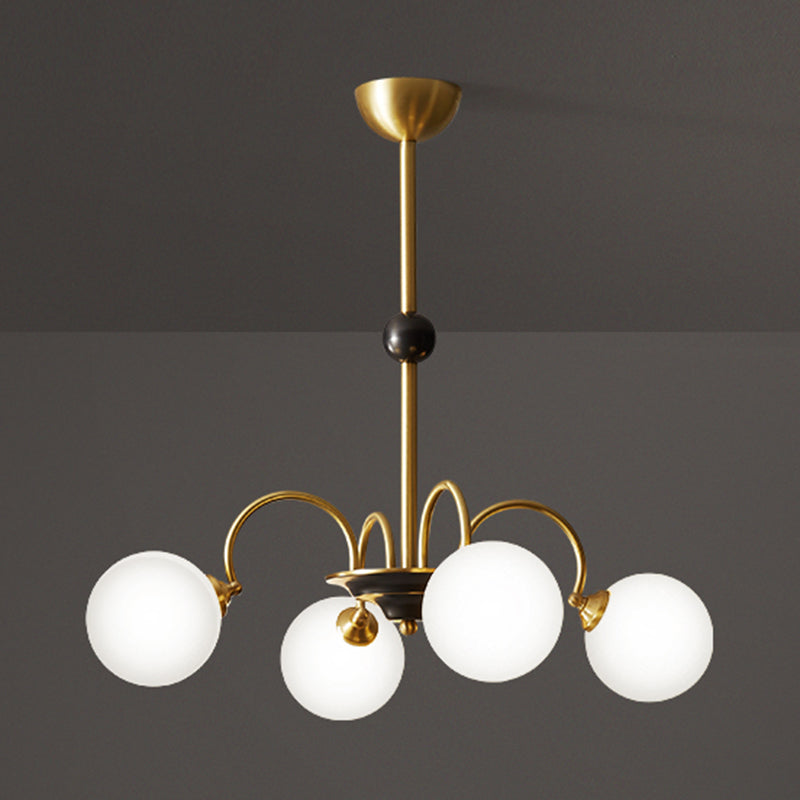 Glass Bronze Chandelier in Modern Luxury Style Copper Globe Hanging Lamp for Interior Spaces