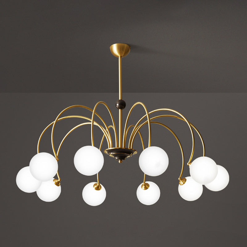 Glass Bronze Chandelier in Modern Luxury Style Copper Globe Hanging Lamp for Interior Spaces