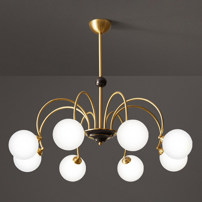 Glass Bronze Chandelier in Modern Luxury Style Copper Globe Hanging Lamp for Interior Spaces