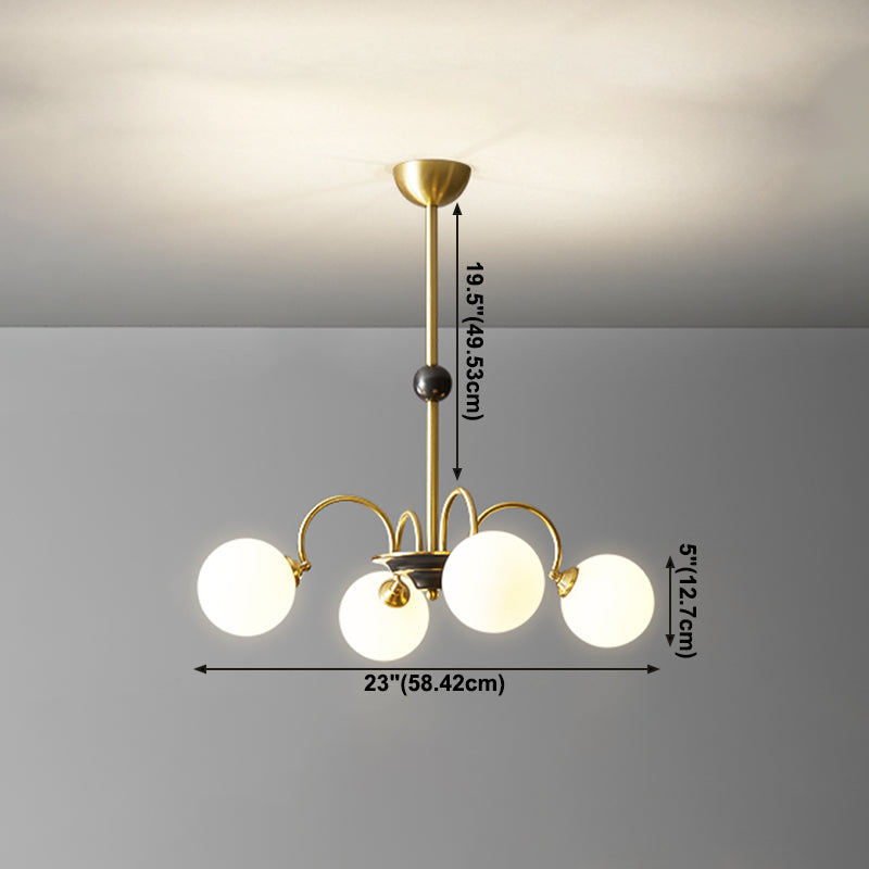 Glass Bronze Chandelier in Modern Luxury Style Copper Globe Hanging Lamp for Interior Spaces