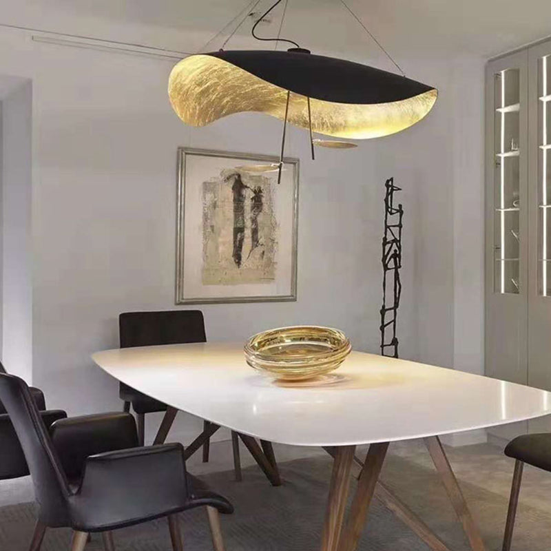 Lampe suspendue à LED d'or dans le pendentif en fer laqué moderne de style artistique pour salle à manger