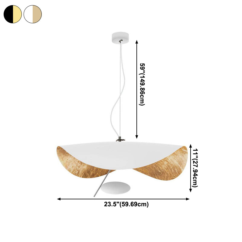 Lampe suspendue à LED d'or dans le pendentif en fer laqué moderne de style artistique pour salle à manger