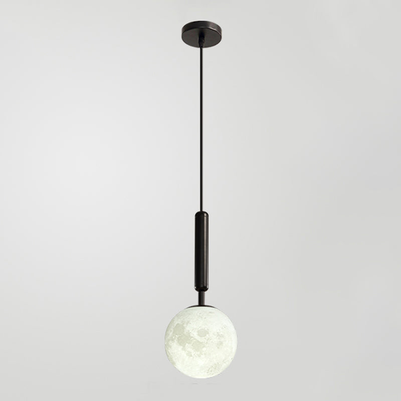 Modern Style Spherical Shade Hanging Light Plastic 1 Light Pendant Lamp for Bedside