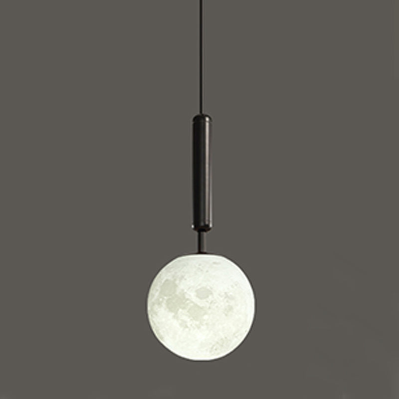 Modern Style Spherical Shade Hanging Light Plastic 1 Light Pendant Lamp for Bedside