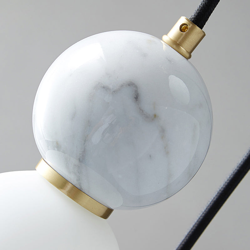 Marble Sphérique Shade Hanging Lights Modern Style 1 Tête Hanging Mount Fixture For Bedroom