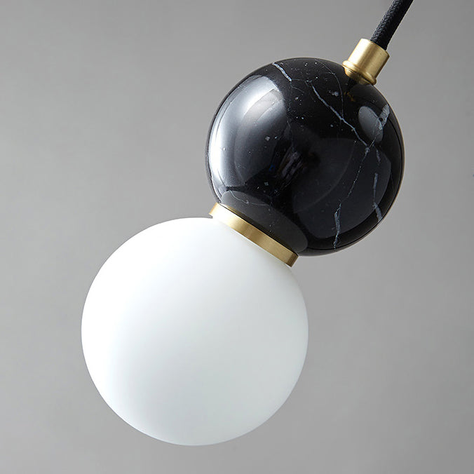 Marble Sphérique Shade Hanging Lights Modern Style 1 Tête Hanging Mount Fixture For Bedroom