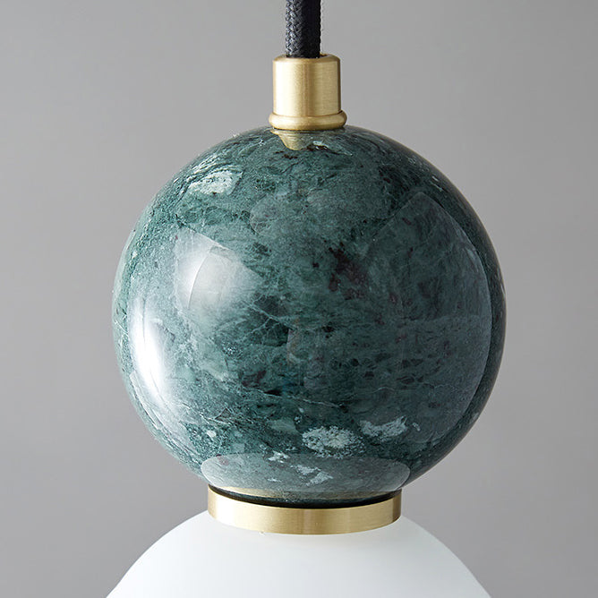 Marble Sphérique Shade Hanging Lights Modern Style 1 Tête Hanging Mount Fixture For Bedroom