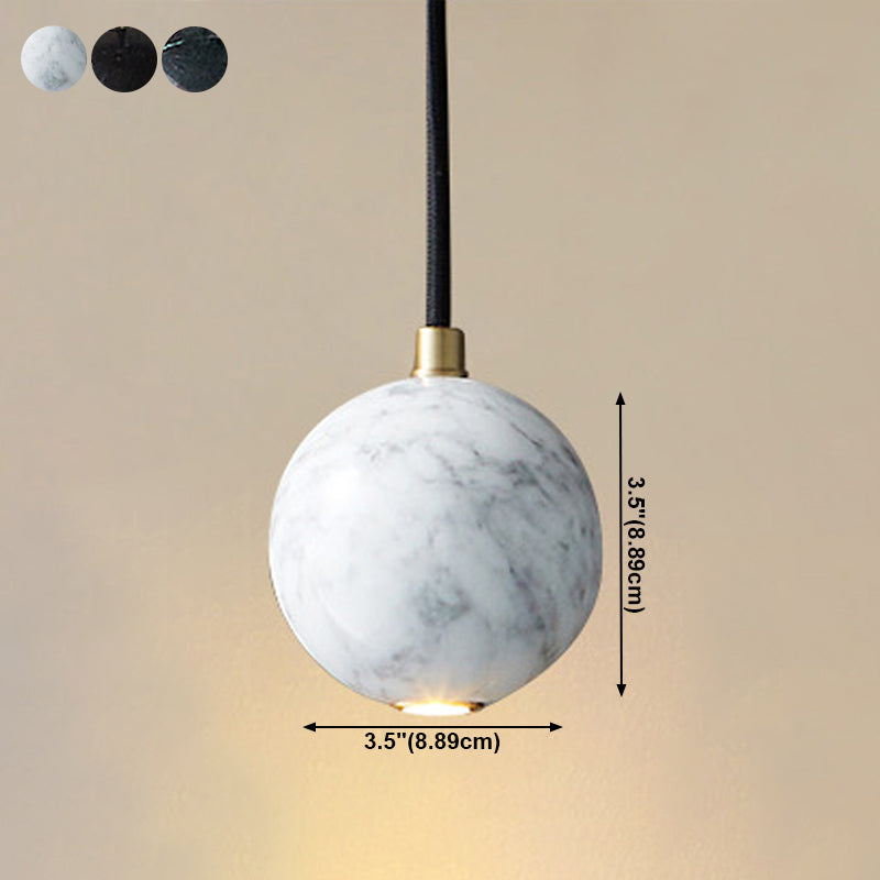 Marble Sphérique Shade Hanging Lights Modern Style 1 Tête Hanging Mount Fixture For Bedroom