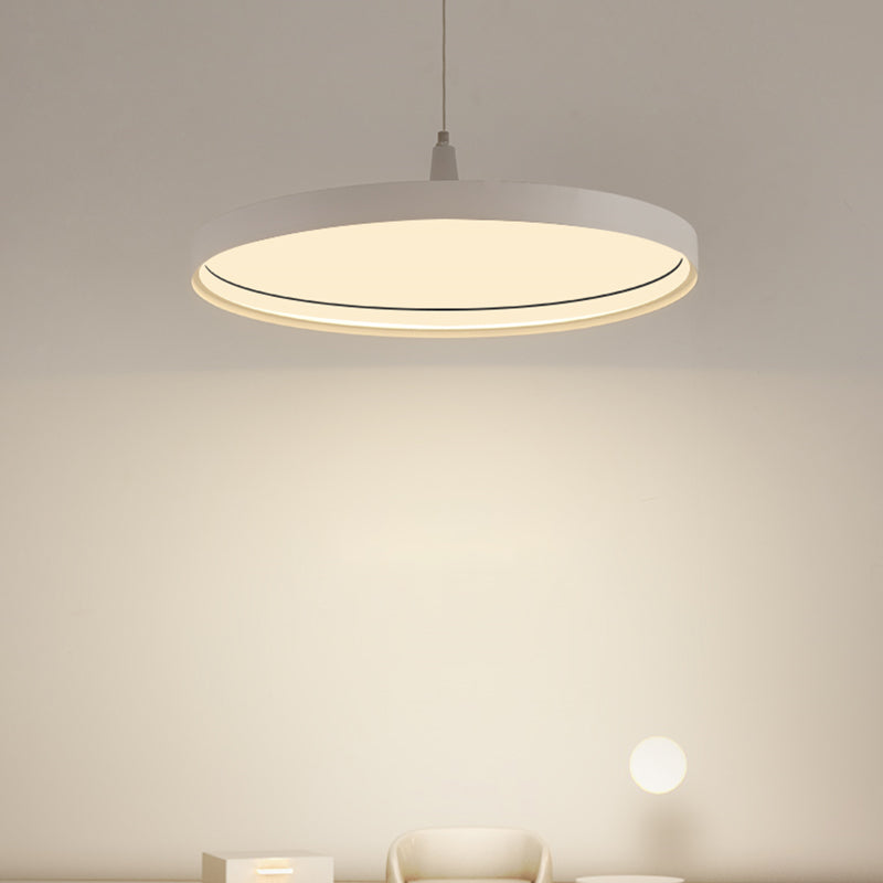 Moderne minimalistische LED -hangende lamp Aluminium cirkelvormige hanglamp met siliconen schaduw